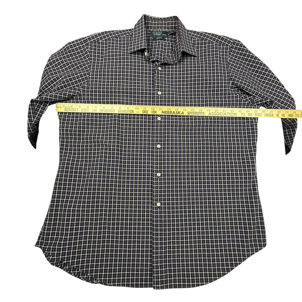 Polo Ralph Lauren EUC Button Down Men's XL Purple Plaid Classic Fit Cotton - Picture 9 of 9